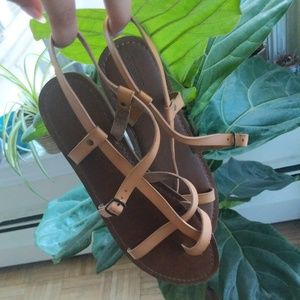 Leather strappy sandals